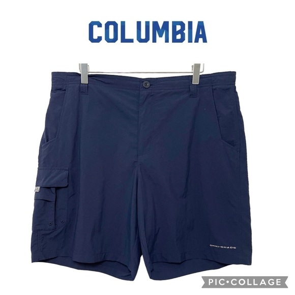 Columbia PFG Omni Shade men cargo shorts navy blue size L - Picture 1 of 11